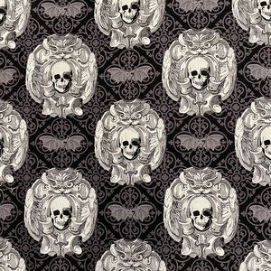 Gothic Skulls Fabric, New!